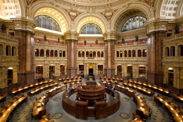 Main reading room at the Library of Congress