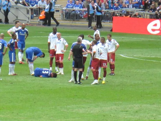 Michael Ballack on the ground FA Cup Final 2010