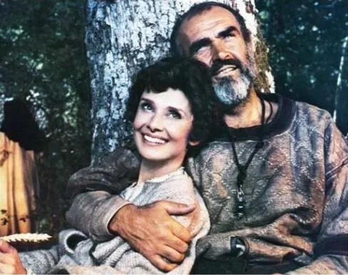 Hepburn and Sean Connery in the 1976 film Robin and Marian