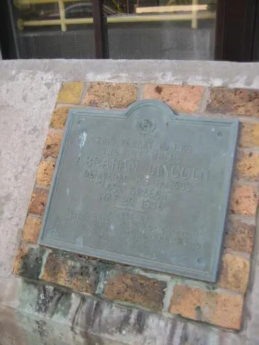 This plaque marks the site of the Lost Speech