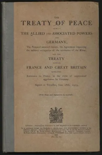 Treaty of Versailles - cover of the English version