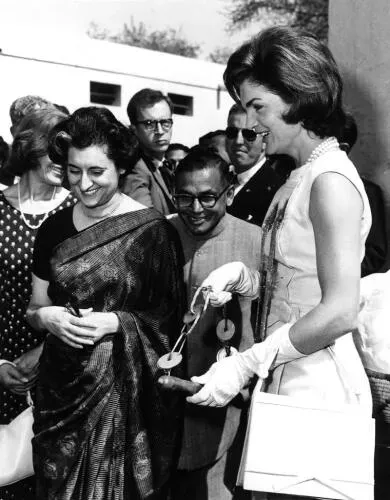 Mrs. Kennedy and Indira Gandhi Image