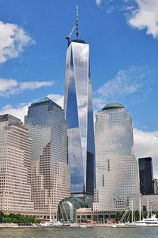 Rebuilt One World Trade Center nearing completion in July 2013