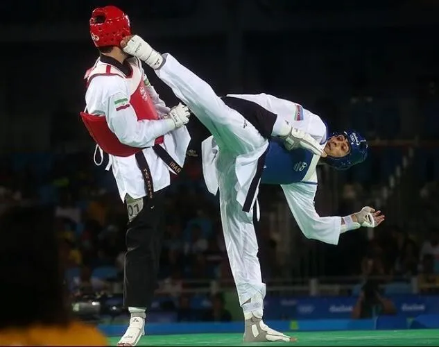 A taekwondo contest at the 2016 Summer Olympics