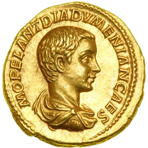 An aureus bearing the image of Diadumenian
