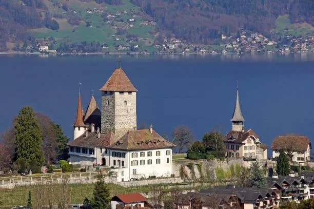 Spiez Castle and neighboring castle church