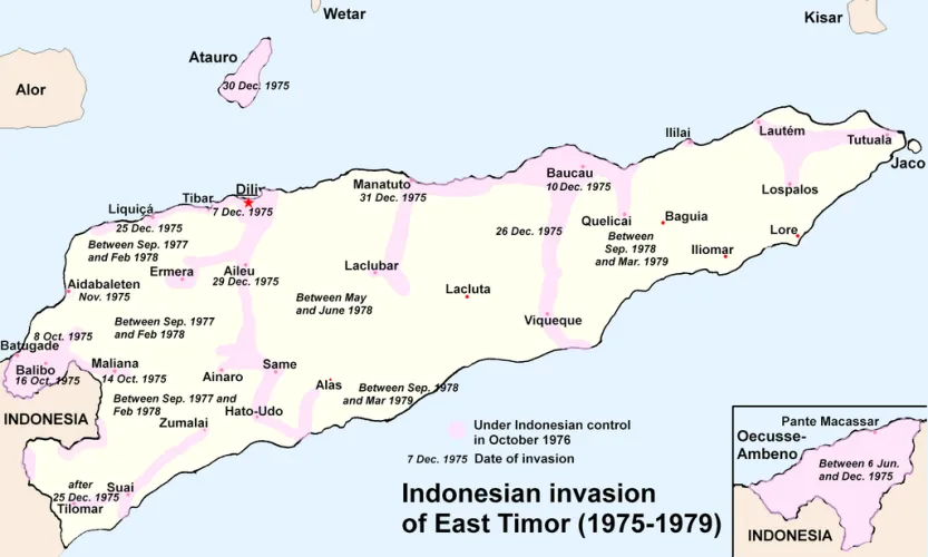 the map of Indonesian Invasion of East Timor (1975-1979) - image