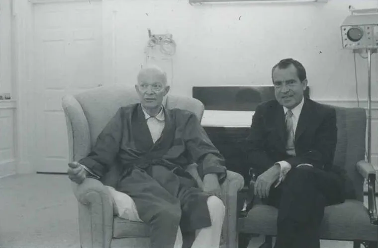 Eisenhower with President Richard Nixon in February 1969