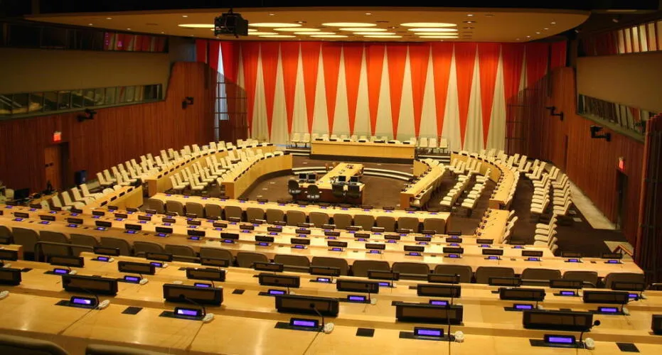 United Nations Economic and Social Council chamber in New York City.