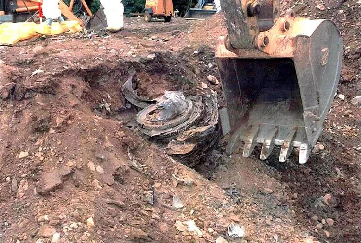 One of the engines unearthed