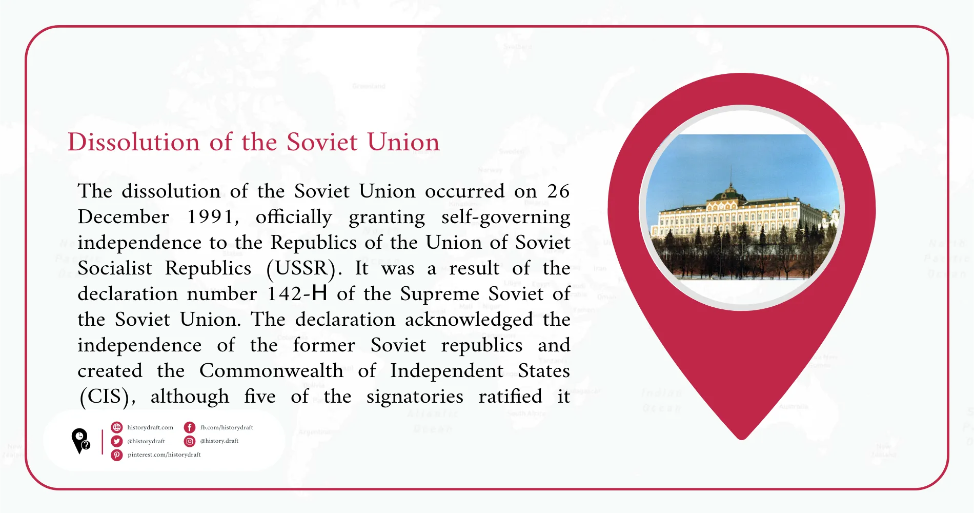 Dissolution Of The Soviet Union - Stories On Map - Historydraft