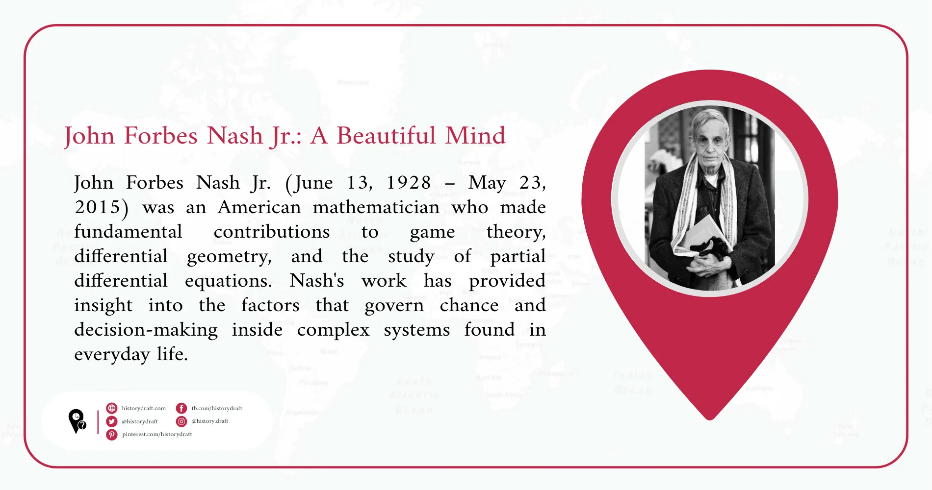 John Forbes Nash Jr.: A Beautiful Mind - Stories On Map - Historydraft