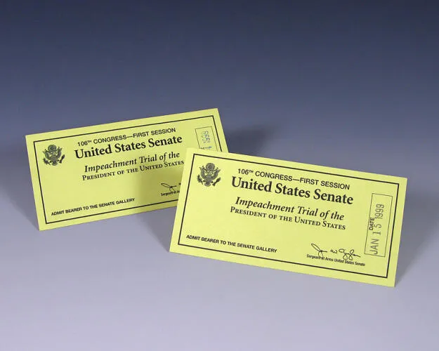 Tickets for President Bill Clinton's impeachment trial