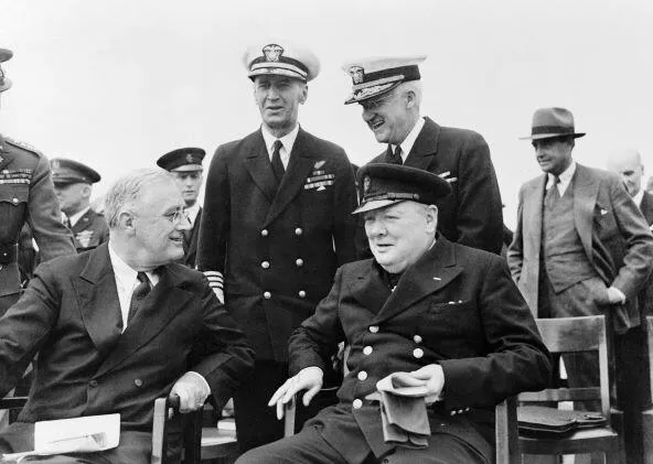Franklin Roosevelt and Winston Churchill at the Atlantic Conference