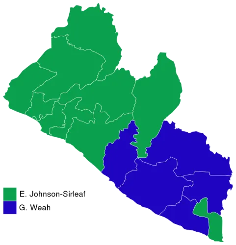 Results of the second round of the 2005 Liberian presidential election - image