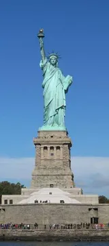 Lady Liberty under a blue sky