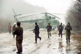 (Second Chechen War) A Russian Mi-8 helicopter shot down by Chechen fighters near the Chechen capital, Grozny